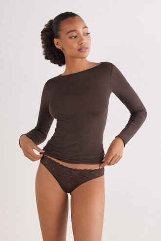 Brazilian Slip aus Mikrofaser und Spitze