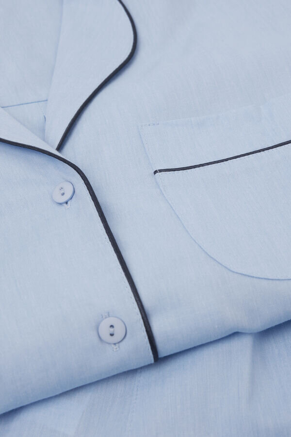 Chambray Ni Pyjama in voller Länge aus Baumwolle und Modal Chambray Ni Pyjama in voller Länge aus Baumwolle und Modal