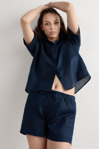 Die Shorts aus reinem Leinen