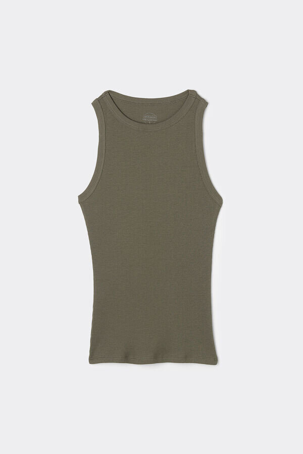 Geripptes Tanktop aus hochwertiger Baumwolle Geripptes Tanktop aus hochwertiger Baumwolle