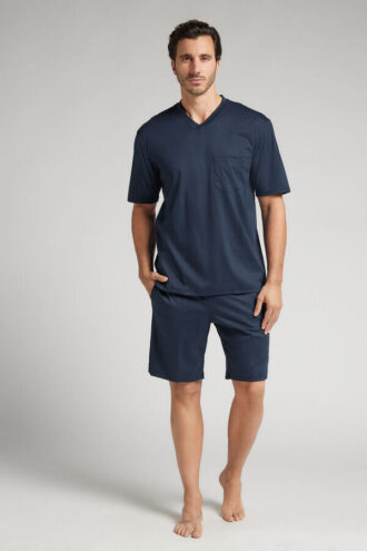 Hochwertiger Pyjama aus merzerisierter Baumwolle