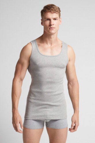 Hochwertiges Baumwoll-Tanktop mit Rippstrick