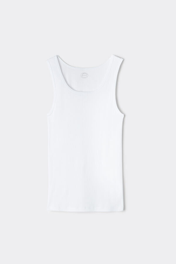 Hochwertiges Baumwoll-Tanktop mit Rippstrick Hochwertiges Baumwoll-Tanktop mit Rippstrick