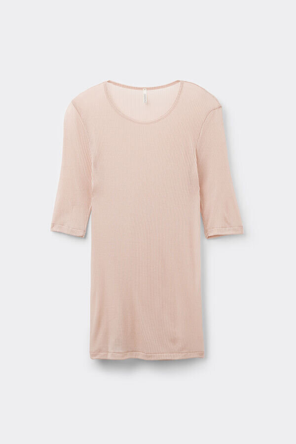 Kurzärmeliges Oberteil aus Ultranatural mit Kaschmir Kurzärmeliges Oberteil aus Ultranatural mit Kaschmir