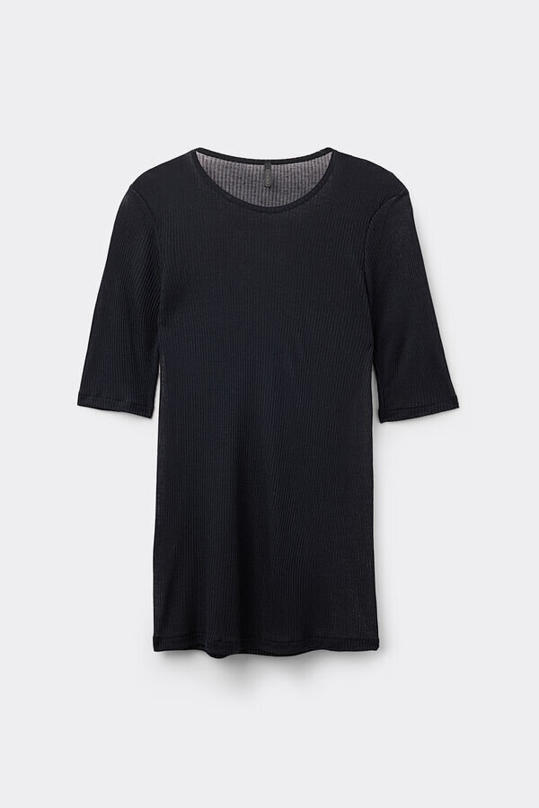 Kurzärmeliges Oberteil aus Ultranatural mit Kaschmir Kurzärmeliges Oberteil aus Ultranatural mit Kaschmir