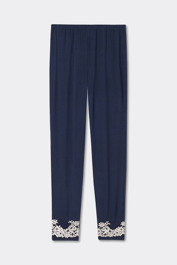 Modal-Hose mit weitem Bein und Umschlag „Pretty Flowers” Modal-Hose mit weitem Bein und Umschlag „Pretty Flowers”