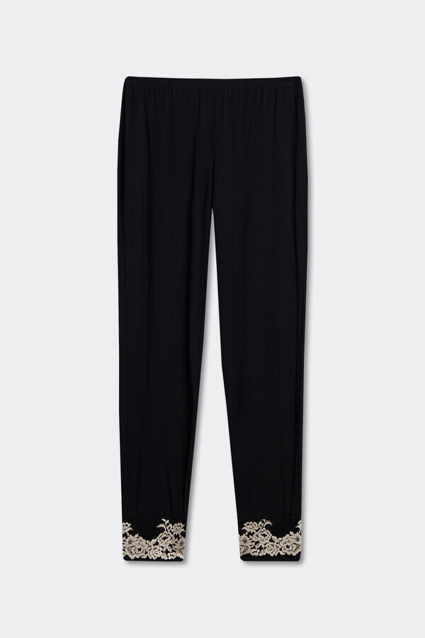 Modal-Hose mit weitem Bein und Umschlag „Pretty Flowers” Modal-Hose mit weitem Bein und Umschlag „Pretty Flowers”