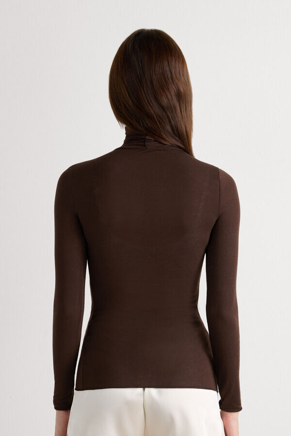 Modal-Kaschmir-Top mit hohem Kragen Modal-Kaschmir-Top mit hohem Kragen