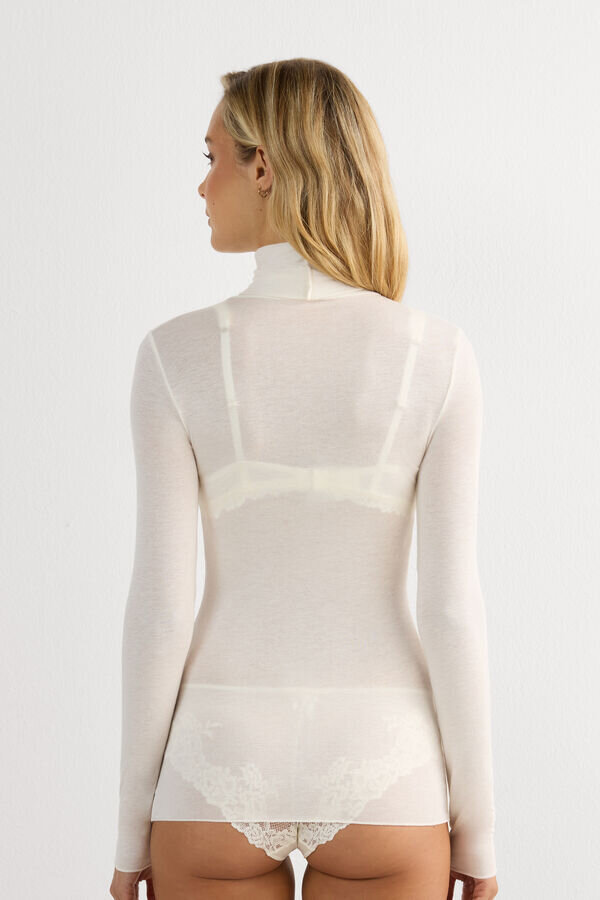 Modal-Kaschmir-Top mit hohem Kragen Modal-Kaschmir-Top mit hohem Kragen