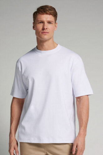 Oversized-T-Shirt aus Baumwoll-Interlock