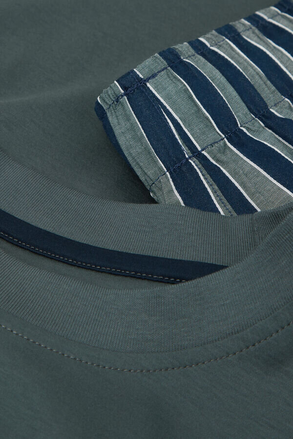 Premium-Pyjama aus merzerisierter Baumwolle mit Streifenmuster Premium-Pyjama aus merzerisierter Baumwolle mit Streifenmuster