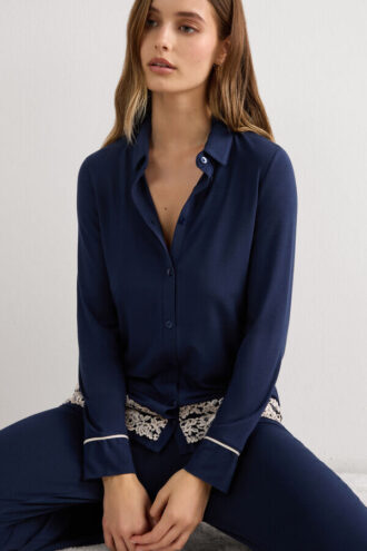 Pretty Flowers-Hemd mit Knöpfen aus Modal