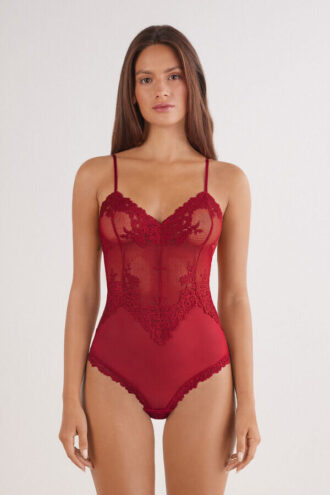 Pretty Flowers Lace Bodysuit aus Tüll und Spitze mit Blumenmuster Pretty Flowers Lace Bodysuit aus Tüll und Spitze mit Blumenmuster