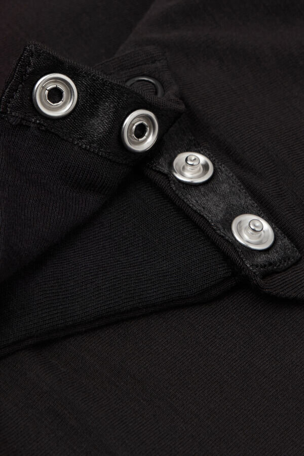 Sinnlicher Body aus frischem Bambus und Lace Bodysuit mit langen Ärmeln Sinnlicher Body aus frischem Bambus und Lace Bodysuit mit langen Ärmeln