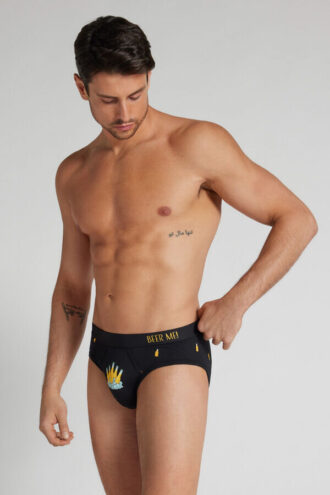 Slips aus hochwertiger Baumwolle mit Bierflaschen-Print