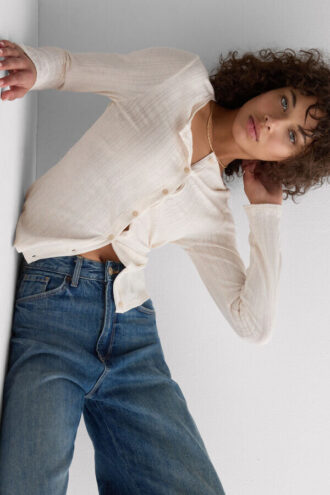 Süße Pointelle-Strickjacke