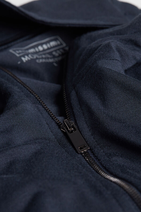 Sweatshirt aus Seide und Modal mit Reißverschluss Sweatshirt aus Seide und Modal mit Reißverschluss