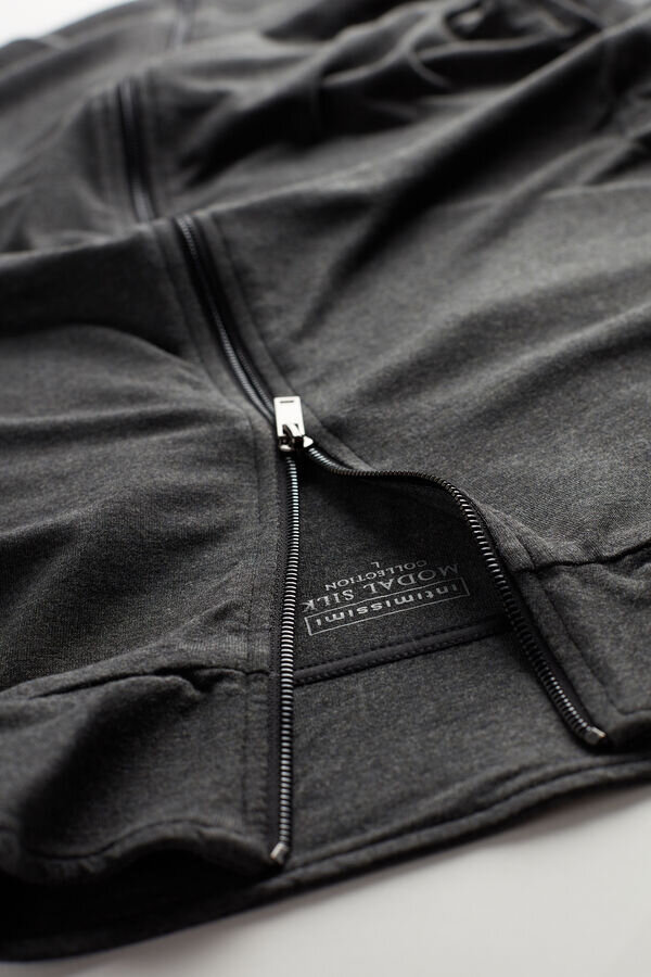 Sweatshirt aus Seide und Modal mit Reißverschluss Sweatshirt aus Seide und Modal mit Reißverschluss