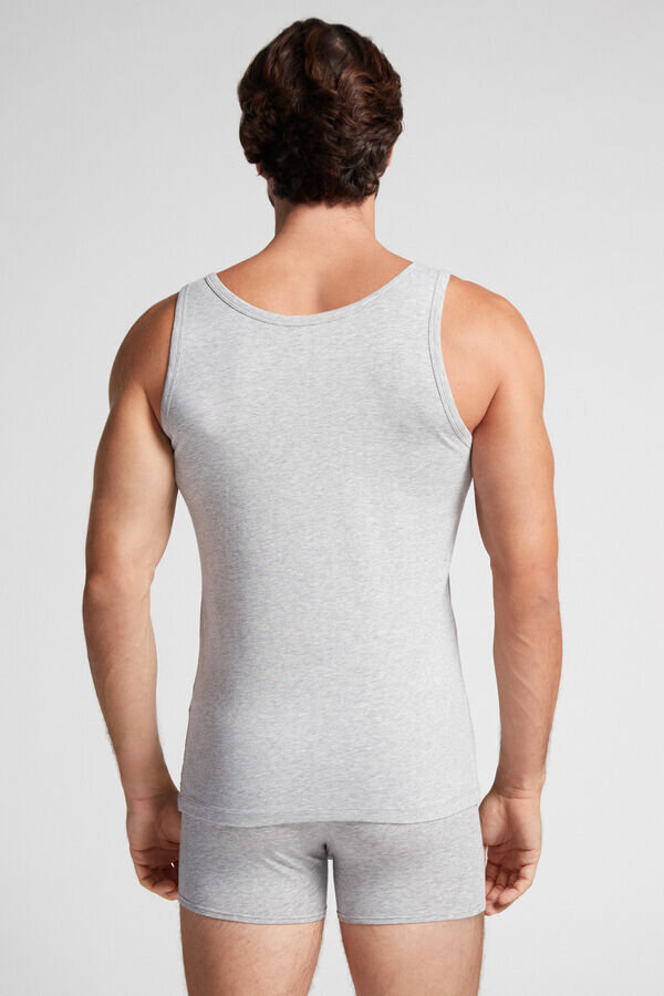 Tanktop mit Rundhalsausschnitt aus hochwertiger Stretch-Baumwolle Tanktop mit Rundhalsausschnitt aus hochwertiger Stretch-Baumwolle