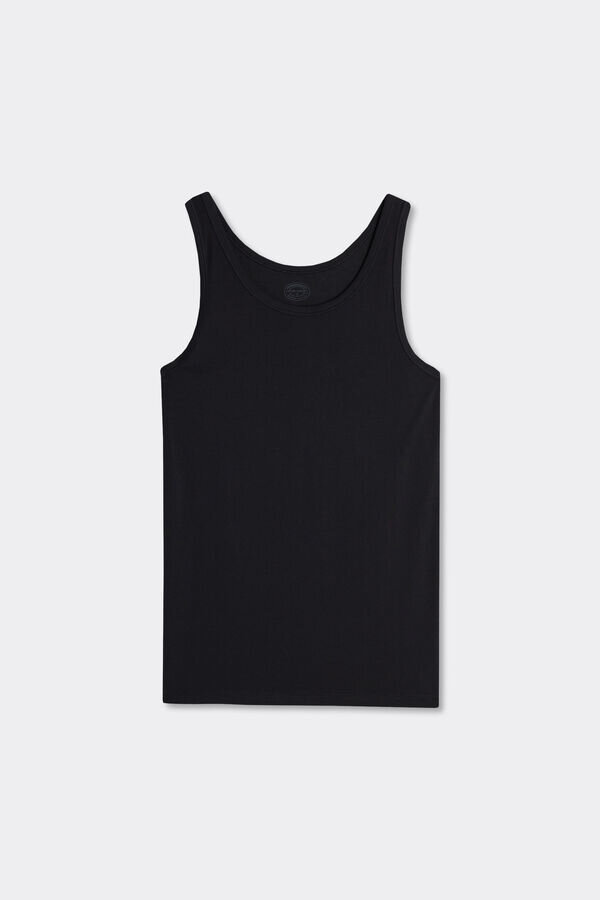 Tanktop mit Rundhalsausschnitt aus hochwertiger Stretch-Baumwolle Tanktop mit Rundhalsausschnitt aus hochwertiger Stretch-Baumwolle