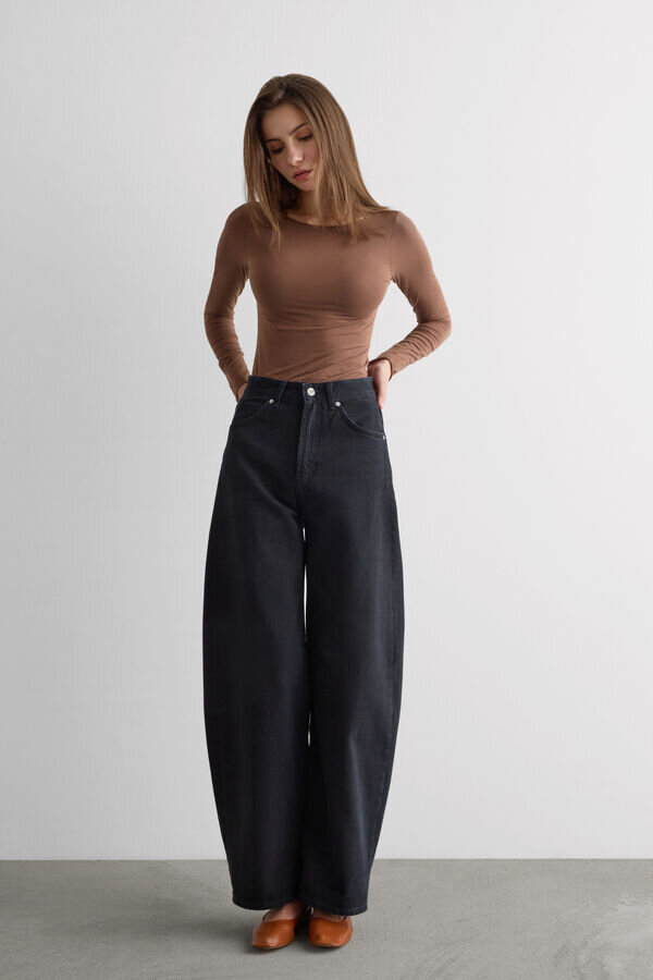 Ultraleichtes Baumwolltop mit U-Boot-Ausschnitt Ultraleichtes Baumwolltop mit U-Boot-Ausschnitt