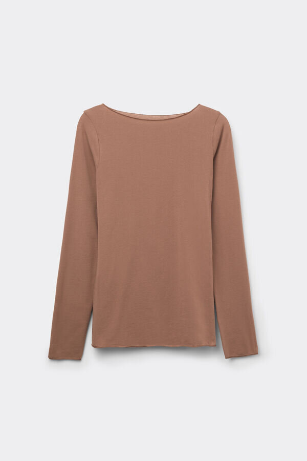 Ultraleichtes Baumwolltop mit U-Boot-Ausschnitt Ultraleichtes Baumwolltop mit U-Boot-Ausschnitt