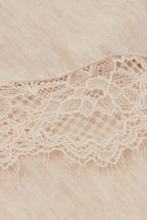 Ultraleichtes Kaschmir-Spitzenhemd mit langen Ärmeln Ultraleichtes Kaschmir-Spitzenhemd mit langen Ärmeln