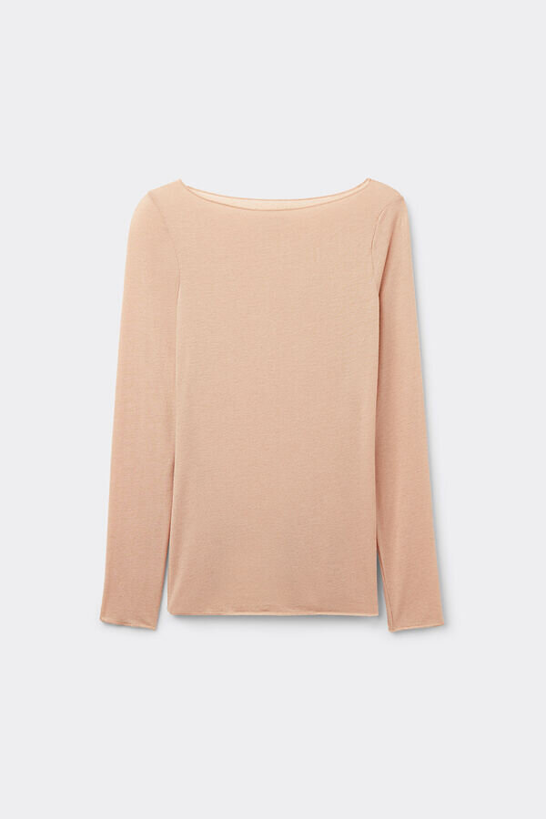 Ultraleichtes Oberteil aus Modal-Kaschmir mit U-Boot-Ausschnitt Ultraleichtes Oberteil aus Modal-Kaschmir mit U-Boot-Ausschnitt